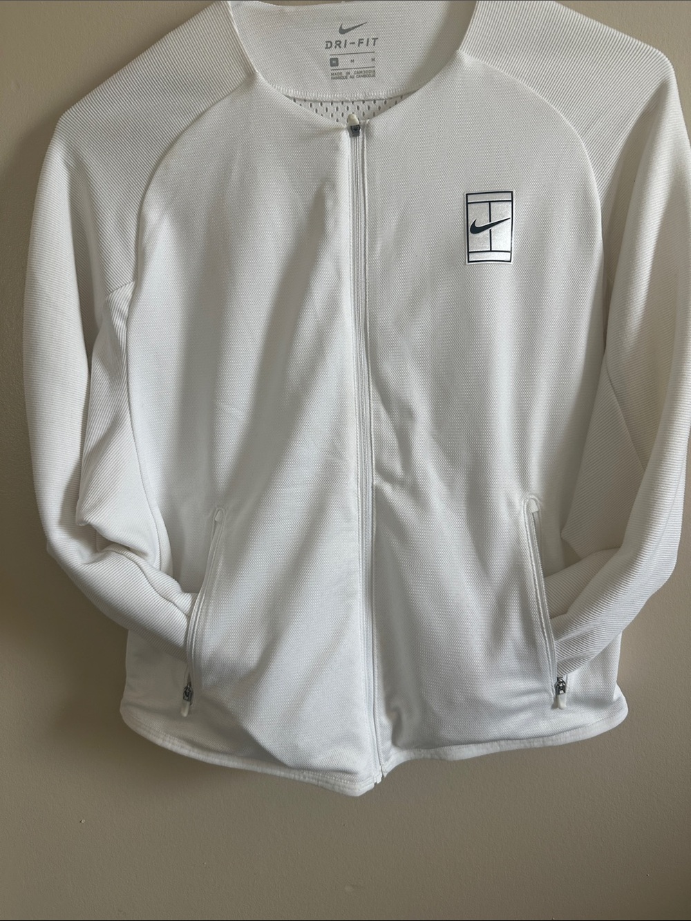 Nike White Dri-FIT Lightweight Bomber Jacket